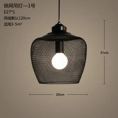 DecorBites™ Industrial Birdcage Chandelier: Retro Iron Net Hanging Lamp for Creative Home Lighting
