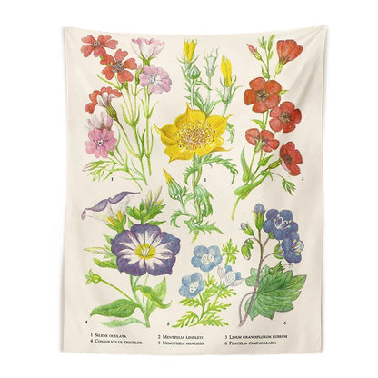 Decobites Vintage Floral Botanical Tapestry Wall Hanging for Elegant Home Decor