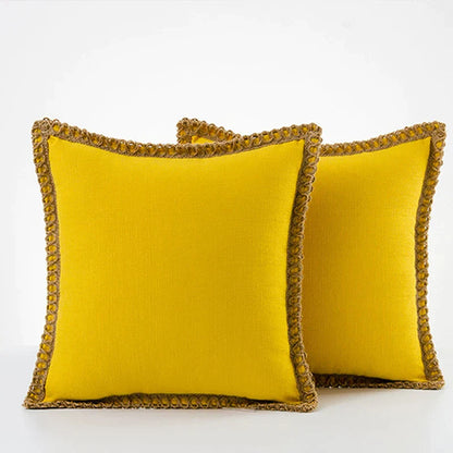 DecorBites™ Linen Square Throw Pillow Covers Set - Home Decor for Sofa, Couch, Bed