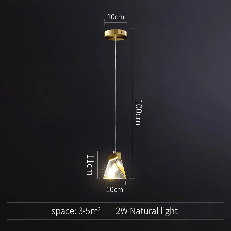 DecorBites™ Gold Crystal Pendant Light Chandelier for Living Room Kitchen LED Art Deco