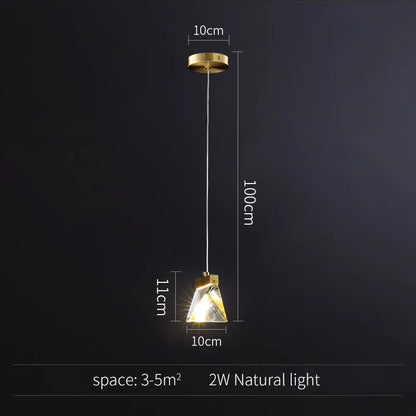 DecorBites™ Gold Crystal Pendant Light Chandelier for Living Room Kitchen LED Art Deco