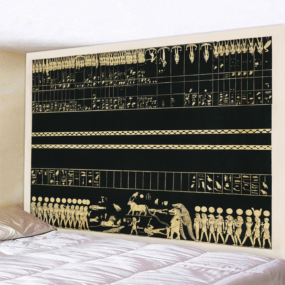 DecorBites™ Egyptian Mural Tapestry Bohemian Home Decor Yoga Mat Sofa Blanket