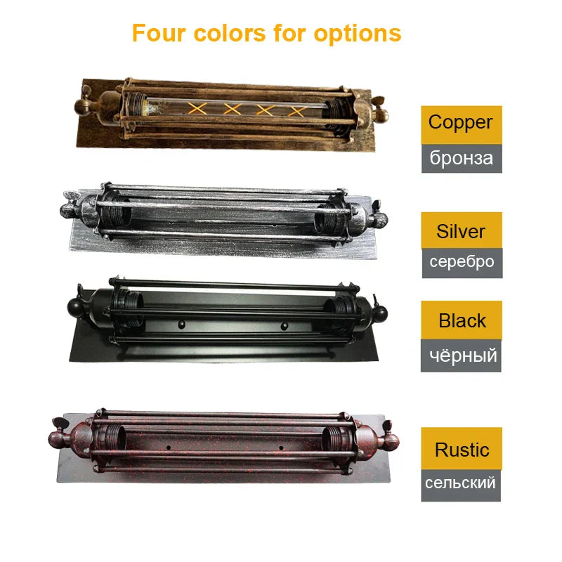 DecorBites™ Industrial Wall Lamp: Black/Silver/Copper 8W LED Bedroom Cafe Sconce