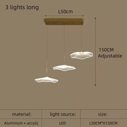 DecorBites™ Lotus Leaf Acrylic Nordic LED Chandelier for Restaurant Living Room Hotel Villa