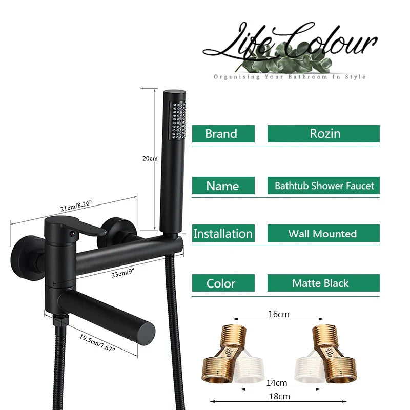 Gold Swivel Tub Faucet Set