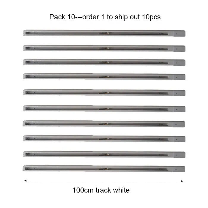 DecorBites™ 100cm Black White Track for Track Lights Aluminum Rail Part