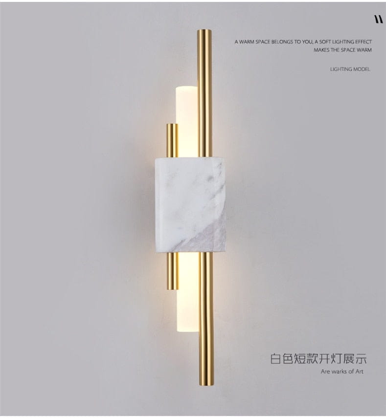 Moderne Marmor LED Wandlampe für Wohnzimmer, Schlafzimmer und Badezimmer