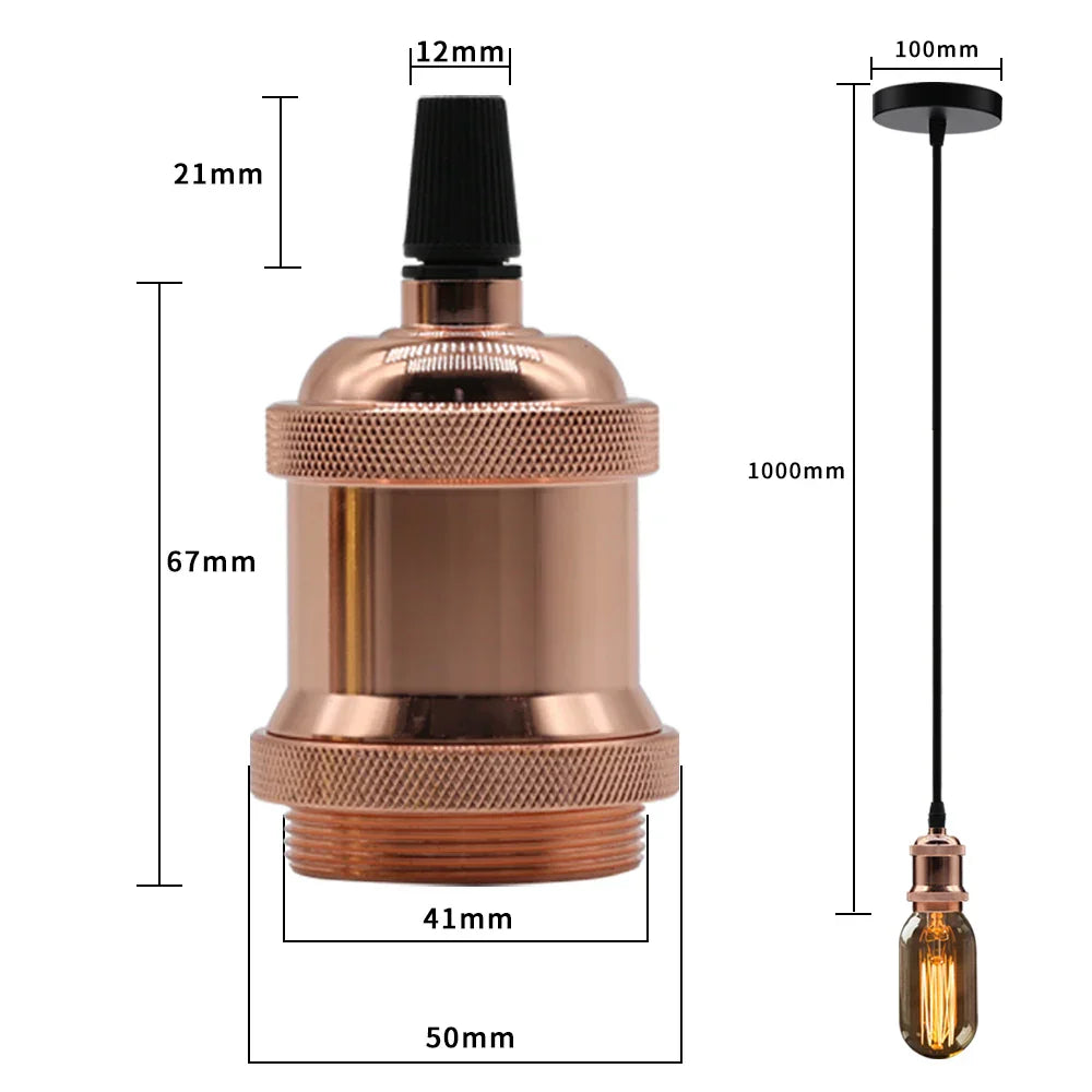 DecorBites™ Industrial Pendant Light Lamp E27 90-265V Edison Bulb Holder Loft Home Decor