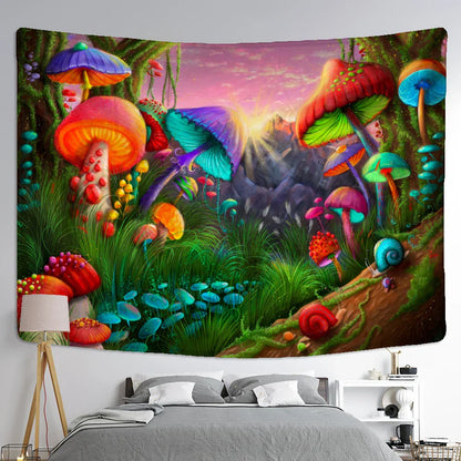 Decobites Psychedelic Snail Mushroom Tapestry Wall Hanging Hippie Art Abstract Home Decor