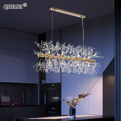 DecorBites™ Gold/Silver LED Crystal Chandelier for Home Living Dining Study Hall Bedroom