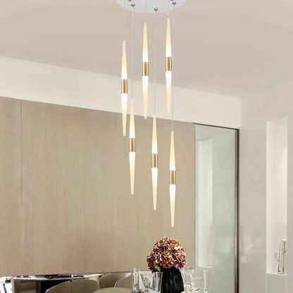 DecorBites™ LED Chandelier: Stunning Loft Living Room Bedroom Kitchen Ceiling Light, Long Hanging Fixture