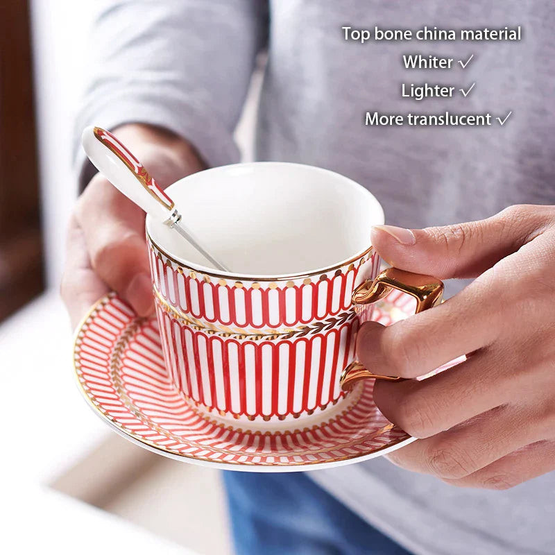 Juego de café y té DecorBites™ de porcelana dorada - Artículos de café de porcelana fina de lujo