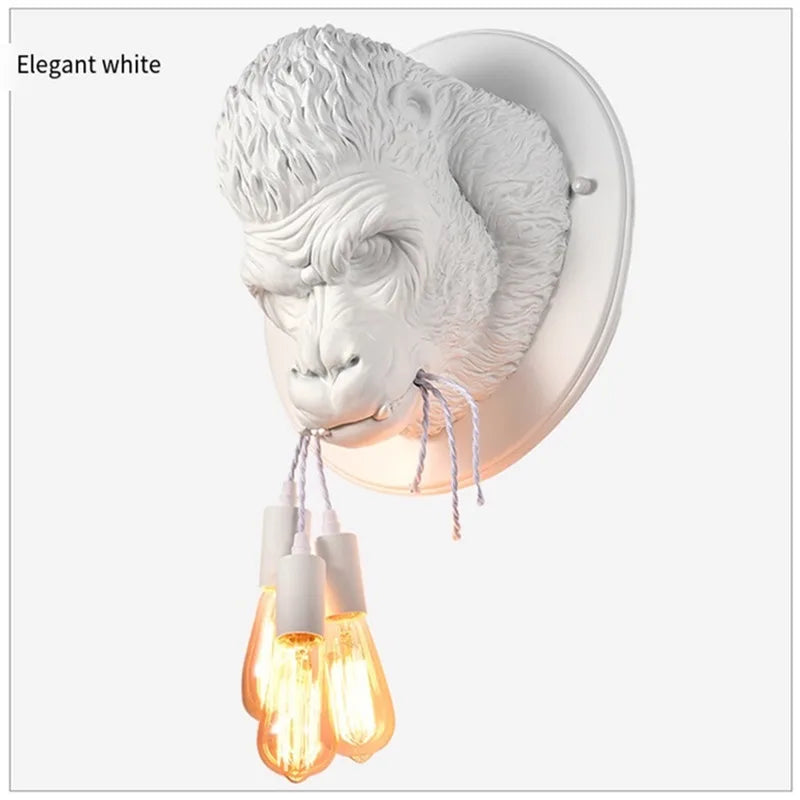 DecorBites™ Gorilla Resin Wall Lamp: Modern Retro LED Sconce for Bedroom Decor