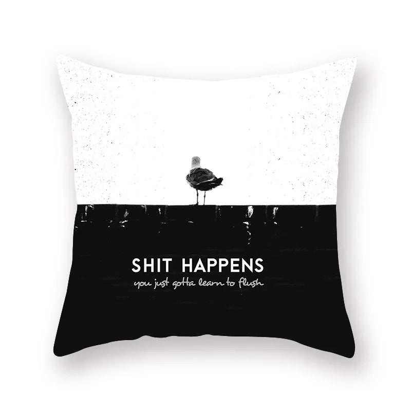 Funda de cojín geométrica negra DecorBites™ | Fundas decorativas para sofá | Cojín decorativo para sala de estar