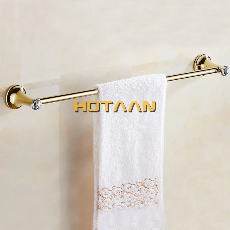 DecorBites™ Gold Bathroom Hardware Set: Towel Rack, Toilet Paper Holder, Towel Bar, Hook