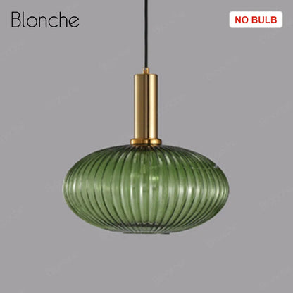 DecorBites™ LED Gold Chandelier Stained Glass Pendant Lamps for Home Decoration