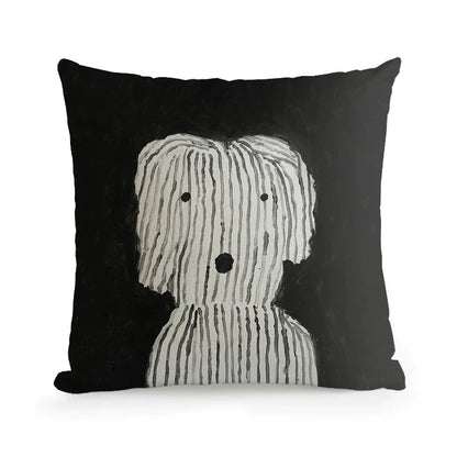 DecorBites™ Cute Dog Printed Designer Throw Pillow Cover for Living Room Sofa Decor
