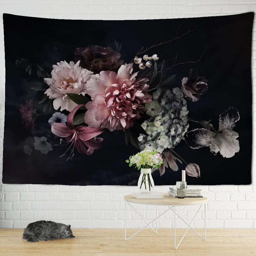 Decobites Psychedelic Flower Tapestry Wall Hanging for Boho Style Home Decor