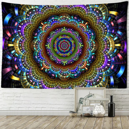 Decobites Psy Mandala Tapestry: Boho Room Decor & Camping Wall Hanging