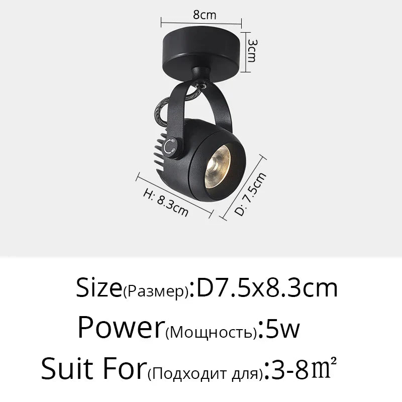 DecorBites™ LED Adjustable Angle Spotlight Ceiling Lights for Background Wall and Aisle