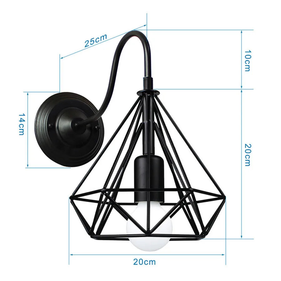 DecorBites™ Iron Cage Wall Sconce for Indoor Bedroom, Bar Counter, and ReadingAreaView