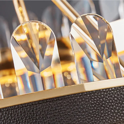 DecorBites™ Gold Stainless Steel Crystal Chandelier for Dinning Room