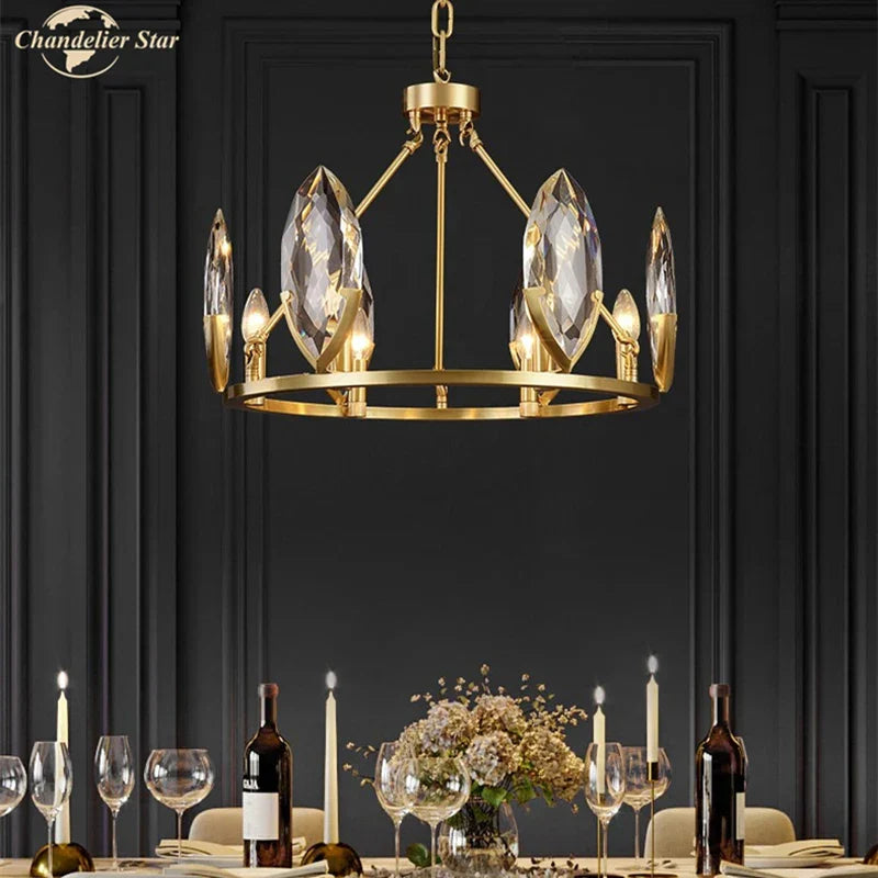 DecorBites™ Crystal Chandelier LED Lighting Fixture for Luxurious Living Spaces