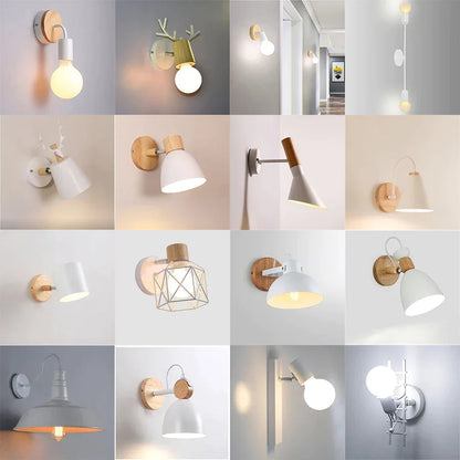 Aplique de pared LED DecorBites™ de madera, moderno, con base E27 para iluminación de pasillos