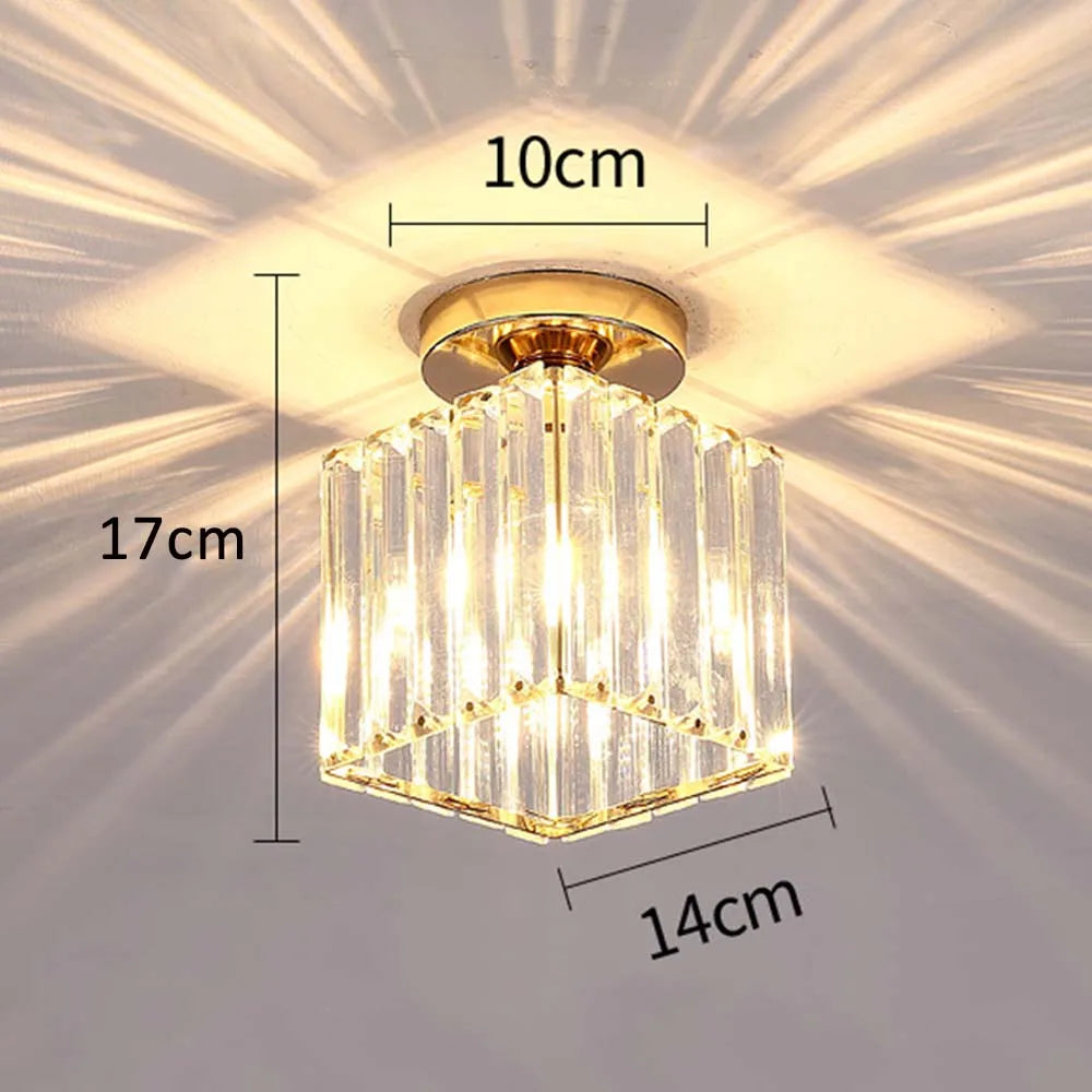 DecorBites™ Crystal Pendant Ceiling Light, Modern E27 Semi Flush Design for Home Decor