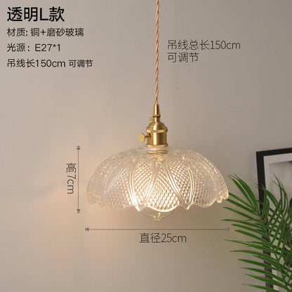 DecorBites™ Glass Copper Pendant Light: Modern Nordic Style Hanging Lamp for Kitchen, Dining, and Living Room