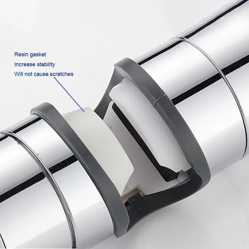 حامل رأس الدش المنزلق القابل للتعديل من DecorBites™، ملحق تثبيت من الكروم