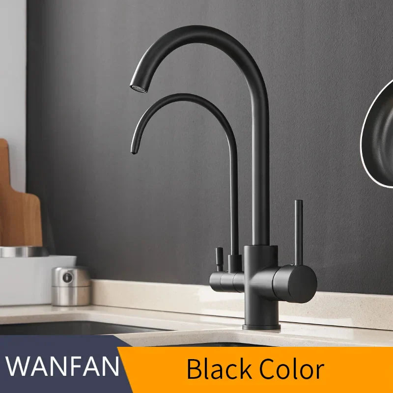 Grifo de cocina Decorbites™: Mezclador de fregadero de tres vías para grifo de filtro de agua