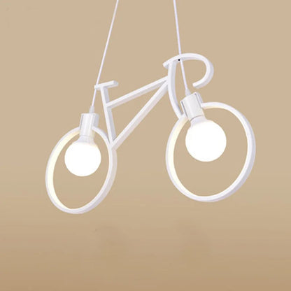 Decorbites™ Eisen-Fahrrad-Leuchter: Vintage Weiß Schwarz LOFT-Beleuchtung für Schlafzimmer und Wohnzimmer