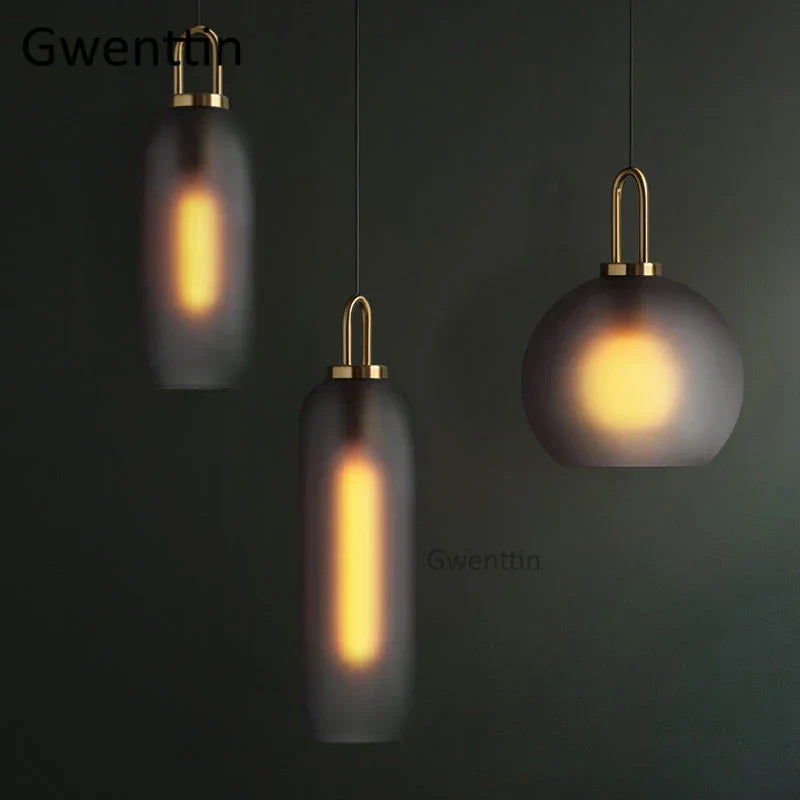 DecorBites™ Luxe Glass Ball Pendant Lights: LED Nordic Hanging Lamp for Home Art Decor