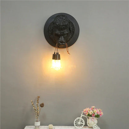 DecorBites™ Gorilla Resin Wall Sconce Retro Bedside Lamp Luminaire