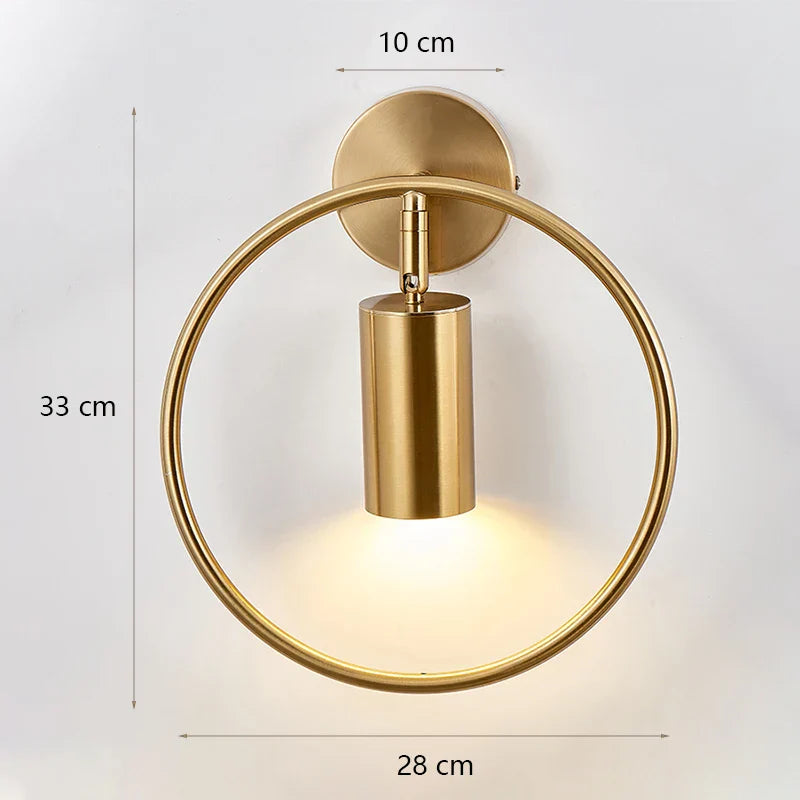 DecorBites™ Glass Shade Gold Wall Lamp for Bedroom Loft Design, Up Down Iron LED Wall Lights