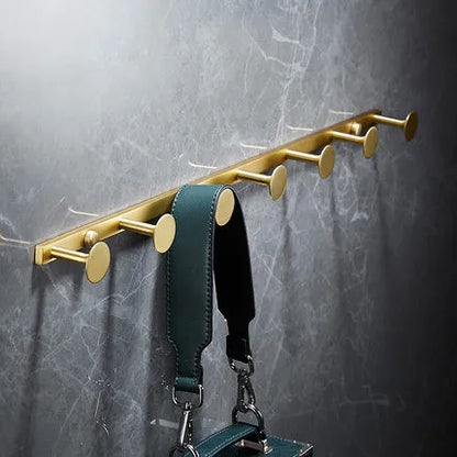 DecorBites™ Brass Bath Hardware Set: Shelf, Towel Rack, Paper & Toilet Brush Holder in Brushed Gold