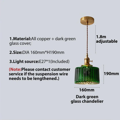 DecorBites™ Green Glass LED Pendant Light - Stylish Lighting Fixture for Modern Interiors