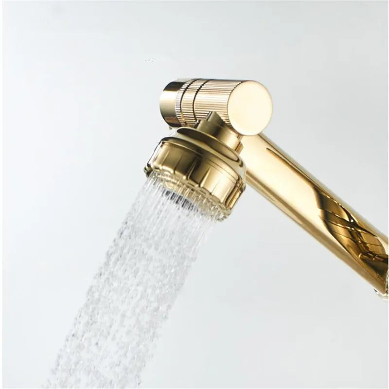 DecorBites™ Gold Multifunction Bathroom Sink Faucet Hot Cold Water Mixer Deck Mounted