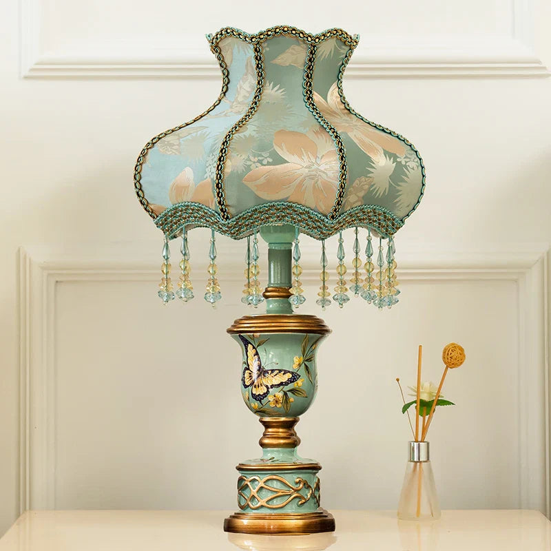 Lámpara de mesa DecorBites™ de resina verde: Lámpara de noche retro para la decoración del dormitorio