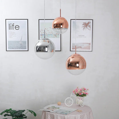 DecorBites™ Gold Glass Ball LED Pendant Light for Bedroom, Living Room - Modern Art Hanging Lamp