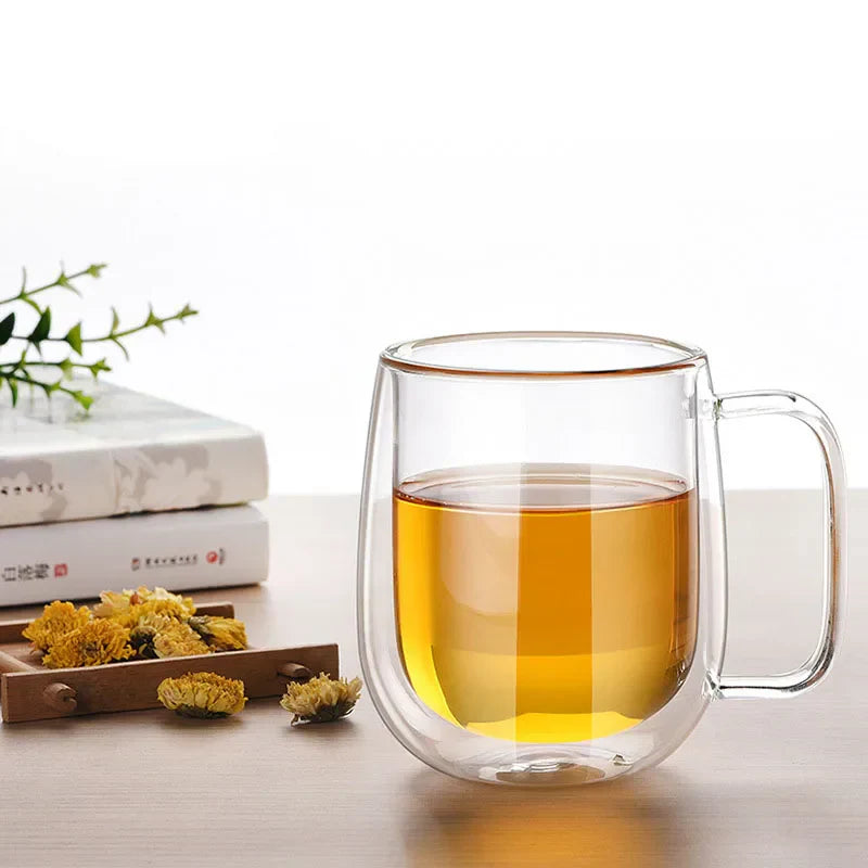 DecorBites™ Double Wall Glass Kungfu Tea Coffee Mug