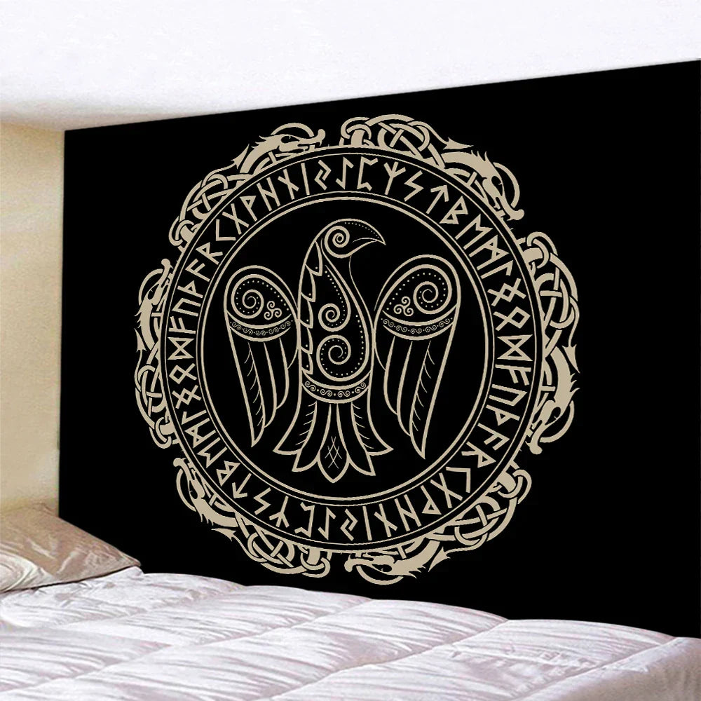 Decobites Viking Energy Meditation Tapestry: Spiritual Home Decor for Hippie Bohemian Vibes