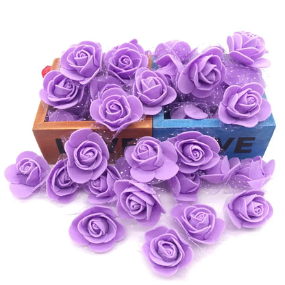 DecorBites™ Handmade Foam Rose Flower Heads | 100Pcs Wedding Craft Decoration
