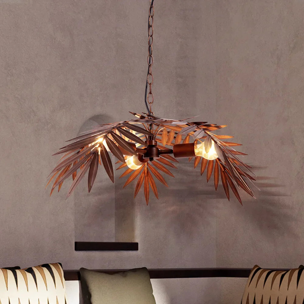 DecorBites™ Bronze Coconut Tree Pendant Lamp with Adjustable LED Lights for Home and Hospitality