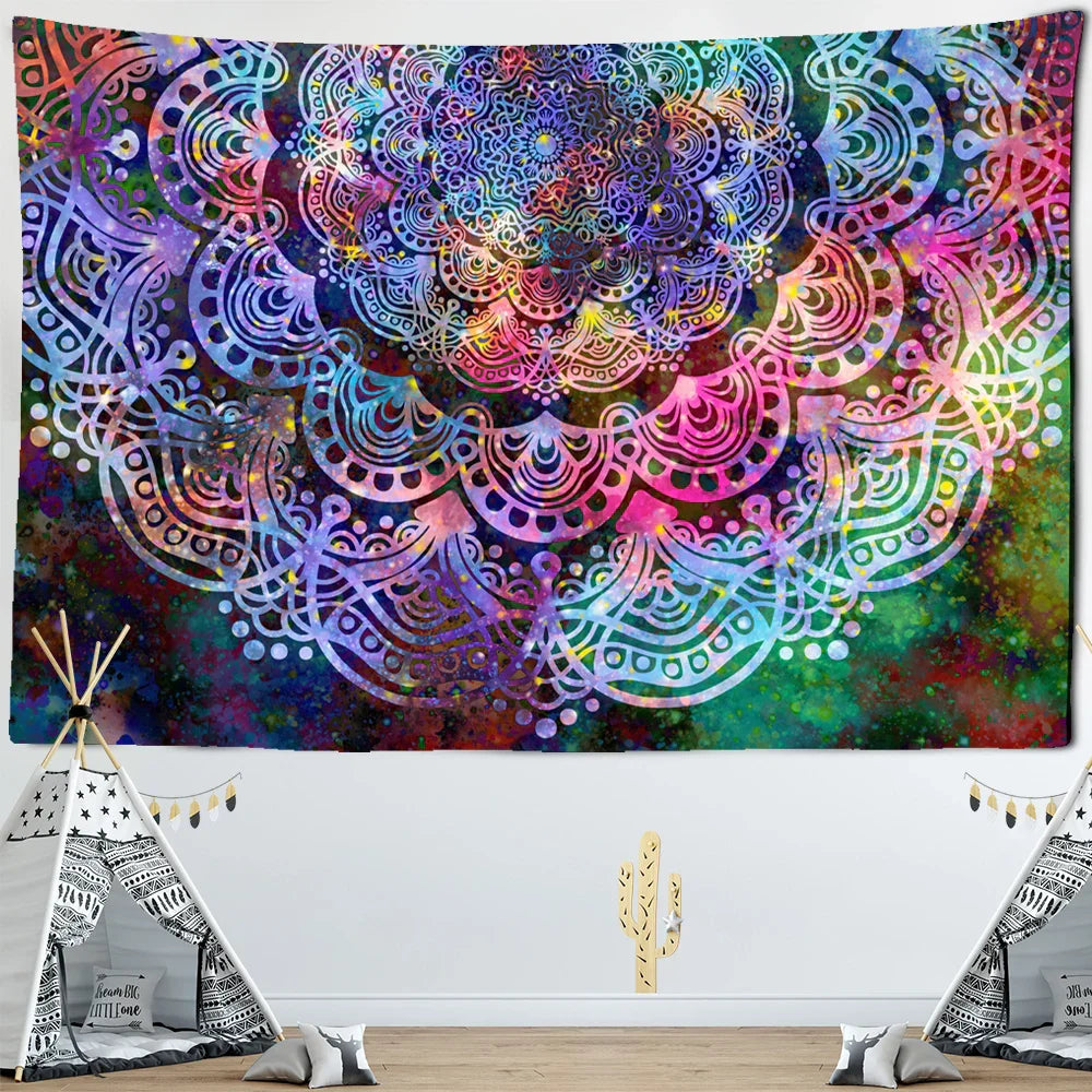 Decobites Mandala Indian Tapestry Wall Hanging Bohemian Beach Towel Rug Yoga Mat Blanket