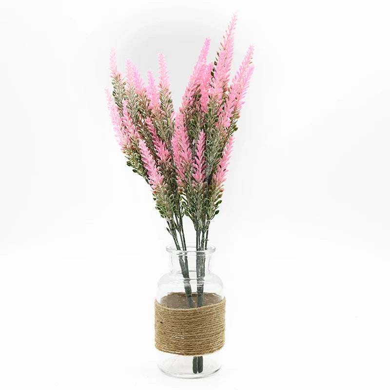 Decorbites™ Jarrón de Lavanda: Flores Artificiales Decoración para el Hogar Decoración de Boda Maceta Decorativa con Flores