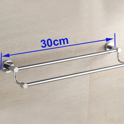DecorBites™ Double Towel Bar 60cm - Chrome Finish Stainless Steel Bathroom Accessory