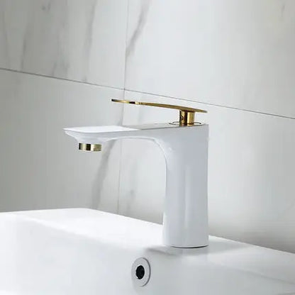 DecorBites™ Black & Gold Basin Faucet | Bathroom Sink Tap Hot Cold Mixer Tap