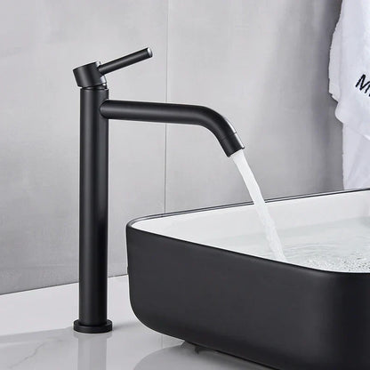 Grifo mezclador para lavabo DecorBites™ negro de montaje en cubierta | Grifo de agua fría y caliente para lavabo de baño